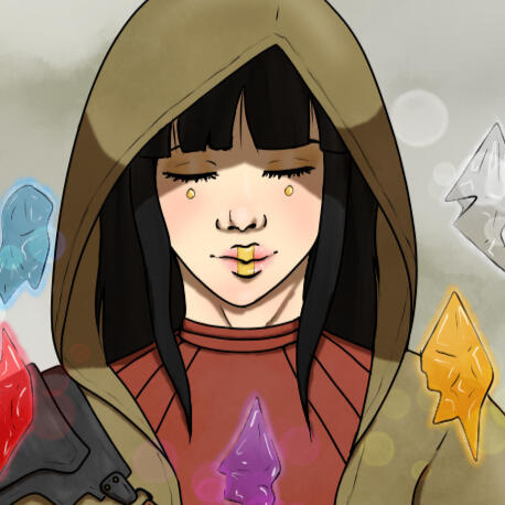 Untitled Female Pantorran Jedi with Floating crystals - colored