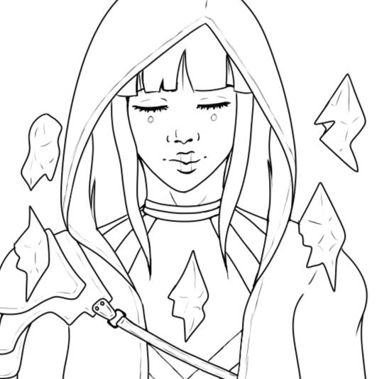 Untitled Female Pantorran Jedi with floating crystals