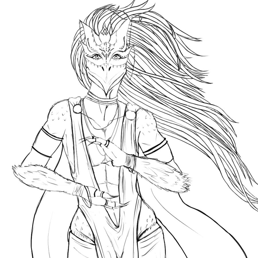 Untitled Androgynous Fosh Character in a priestess-esque outfit